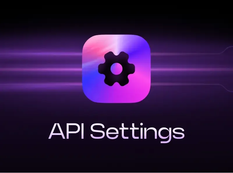 Icon representing API settings with a gear symbol.